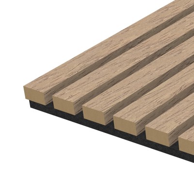 Akusztikus falpanel, MDF, 300x60 cm - Greige Oak
