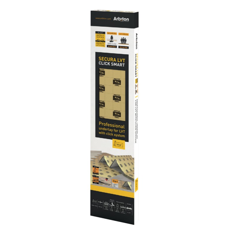 Alátét LVT (vinyl) padlóhoz Secura LVT Click Smart 1.5 mm (6.25 m2)