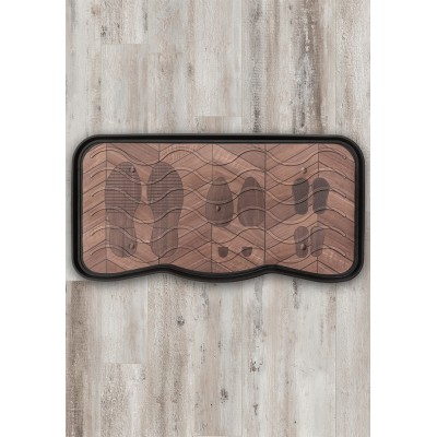 Cipőtartó tálca Printed Utility Tray Footprints Wood 38x75 cm