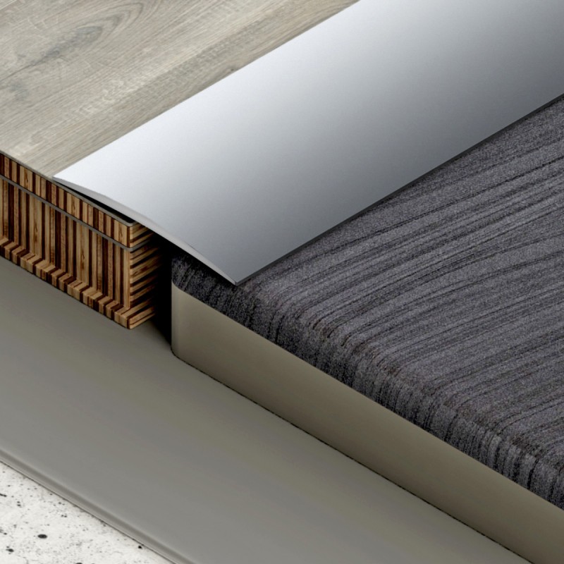 Öntapadós burkolatváltó 32 mm eloxált matt ezüst