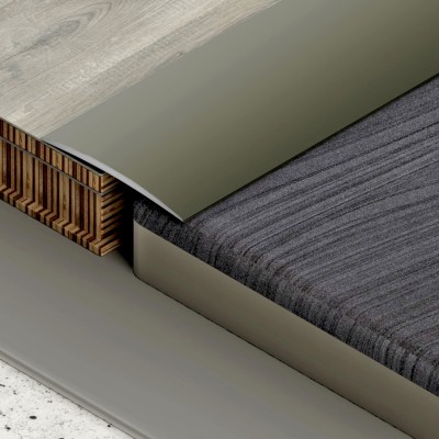 Öntapadós burkolatváltó 32 mm eloxált matt pezsgő