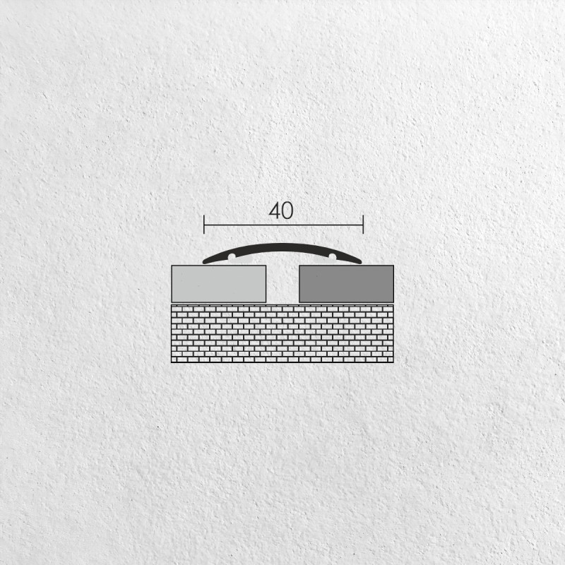Öntapadós burkolatváltó 40 mm eloxált matt pezsgő