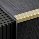 Öntapadós lépcsőélvédő 24,5x10 mm eloxált matt arany