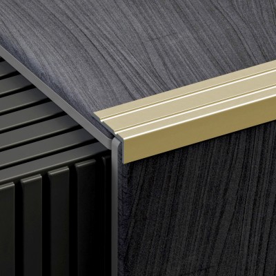 Öntapadós lépcsőélvédő 24,5x10 mm eloxált matt arany