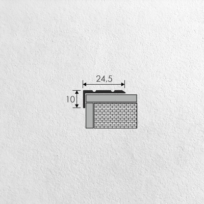Öntapadós lépcsőélvédő 24,5x10 mm eloxált matt arany