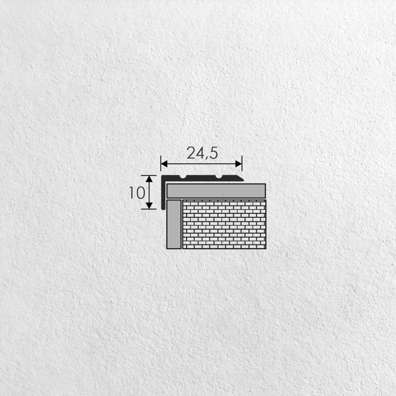 Öntapadós lépcsőélvédő 24,5x10 mm eloxált matt arany
