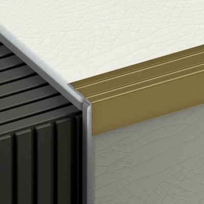 Öntapadós lépcsőélvédő 24,5x20 mm eloxált matt arany