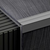 Öntapadós lépcsőélvédő 24,5x20 mm eloxált matt ezüst