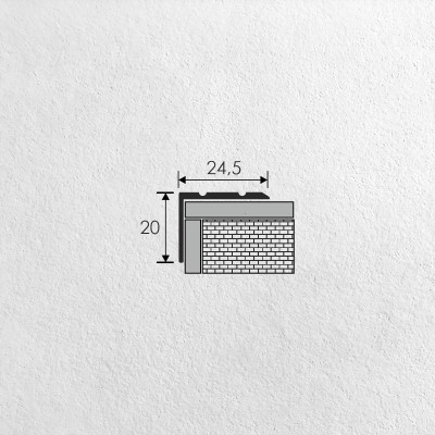 Öntapadós lépcsőélvédő 24,5x20 mm eloxált matt arany