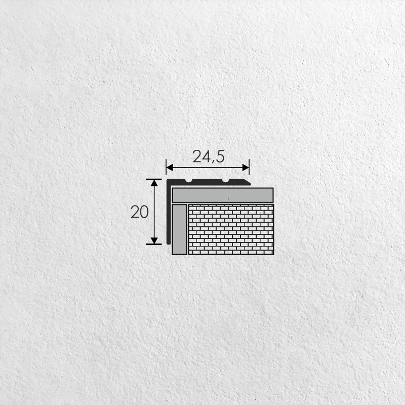Öntapadós lépcsőélvédő 24,5x20 mm eloxált matt arany