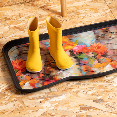 Cipőtartó tálca Printed Utility Tray Painted Cats 38x75 cm