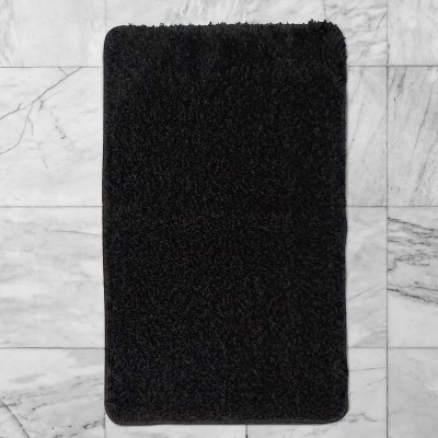 Fürdőszobaszőnyeg Pirlanta/Plain fekete 1 részes 50x80 cm
