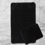 Fürdőszobaszőnyeg Pirlanta/Plain fekete 2 részes 50x80 cm