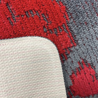 Fürdőszobaszőnyeg Meri szürke/piros 1 részes 50x80 cm