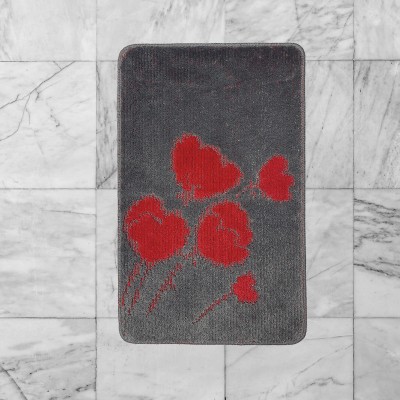 Fürdőszobaszőnyeg Meri szürke/piros 1 részes 50x80 cm