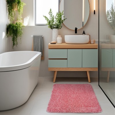 Fürdőszobaszőnyeg Pirlanta/Plain rózsaszín 1 részes 50x80 cm