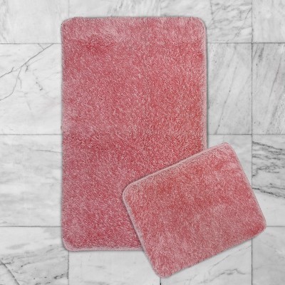 Fürdőszobaszőnyeg Pirlanta/Plain rózsaszín 2 részes 50x80 cm