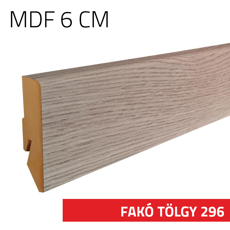 Szegélyléc MDF 6 cm Fakó tölgy 296