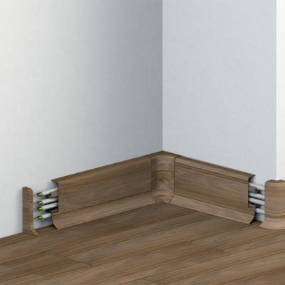 Szegélyléc 10556 műanyag 5 cm kábelcsatornás 3131 Olajfa