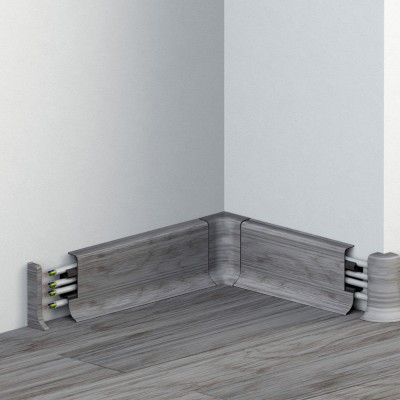 Szegélyléc 10556 műanyag 5 cm kábelcsatornás 4545 Olasz tölgy