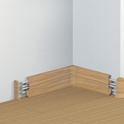 Szegélyléc 10556 műanyag 5 cm kábelcsatornás 8602 Új tölgy