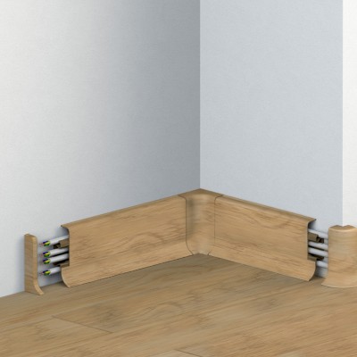 Szegélyléc 10556 műanyag 5 cm kábelcsatornás 8726 Calvados tölgy