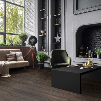 Prémium vízálló laminált padló 8 mm/33/V4 Organic Classic Espresso Carpenter tölgy K479